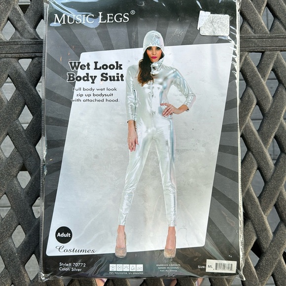 NEW in package - Music Legs - Wet Look Body Suit - size XS - Picture 1 of 7